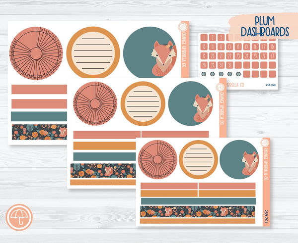 Plum Dashboards Planner Kit Stickers | Feisty Fox 259-201