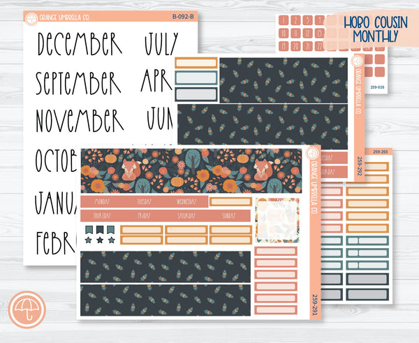 Hobonichi Cousin Monthly Planner Kit Stickers | Feisty Fox 259-291
