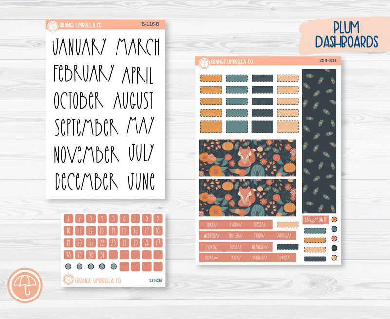 Hobonichi Weeks Monthly Planner Kit Stickers | Feisty Fox 259-301