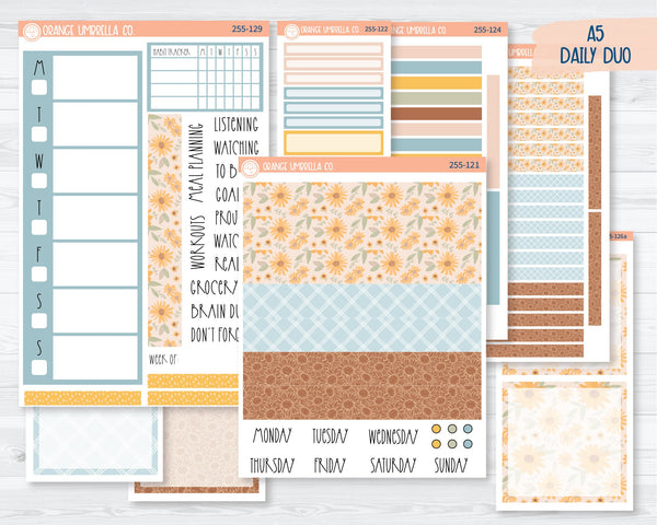 A5 Daily Duo Planner Kit Stickers | Sun-Drenched 255-121