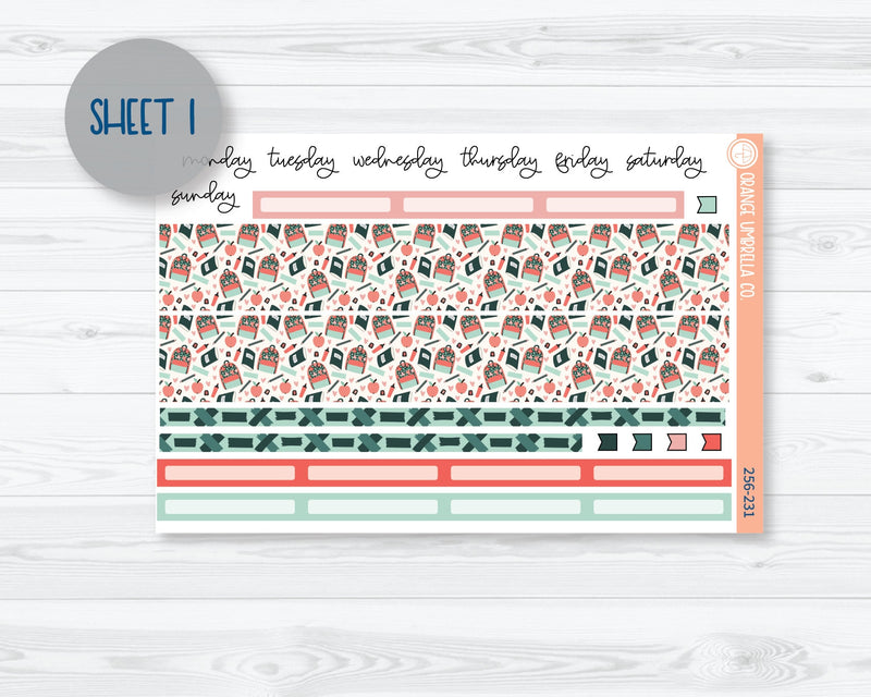 8.5x11 Plum Monthly Planner Kit Stickers | Smarty Pants 256-231