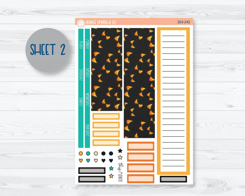 A5 EC Dashboard Monthly Planner Kit Stickers | Fright Night 263-241