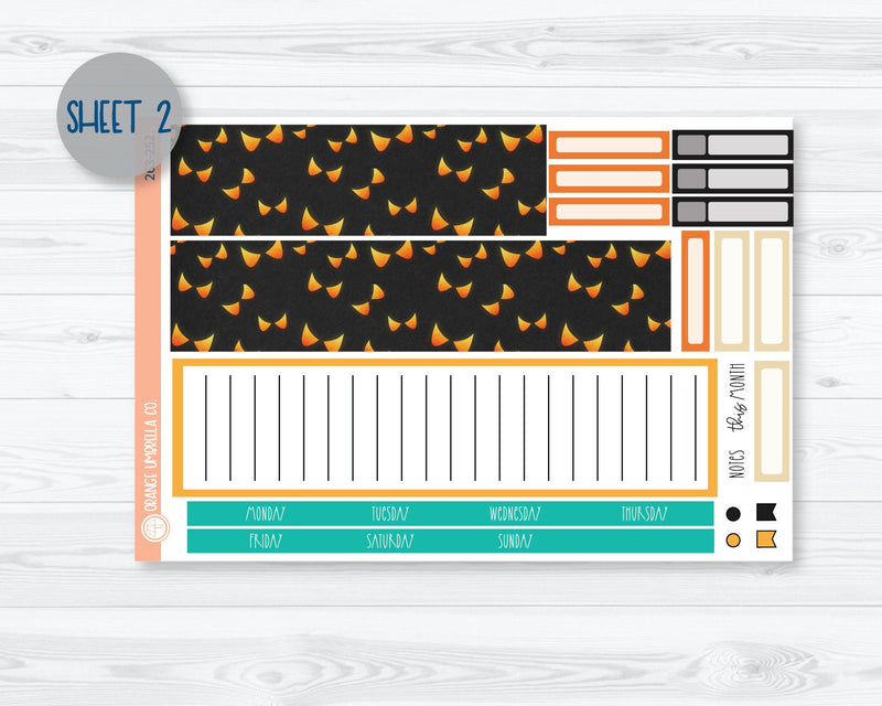 7x9 ECLP Monthly Planner Kit Stickers | Fright Night 263-251