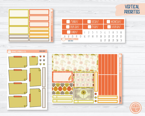 Plum Vertical Priorities Planner Kit Stickers | Autumn in Orbit City 264-041