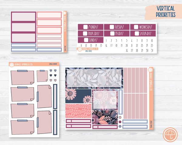 Plum Vertical Priorities Planner Kit Stickers | First Frost 261-041