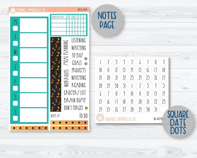 A5 Daily Duo Planner Kit Stickers | Fright Night 263-121
