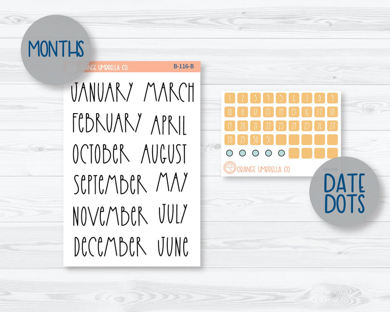 Hobonichi Weeks Monthly Planner Kit Stickers | Bittersweet 269-301