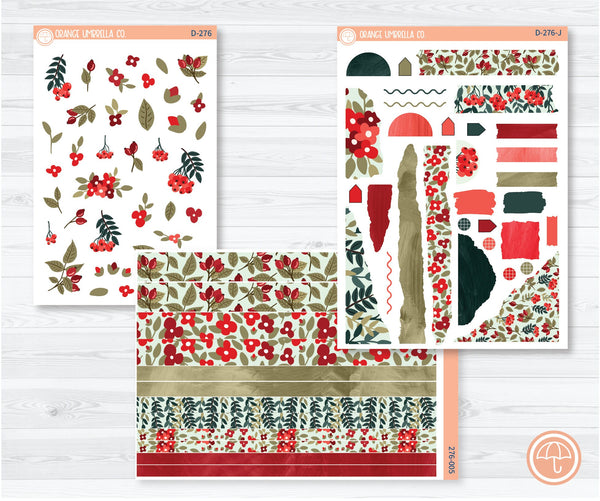 Berry Festive Kit Deco Planner Stickers | D-276