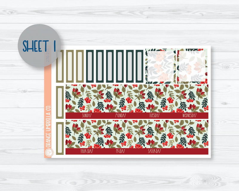 7x9 ECLP Monthly Planner Kit Stickers | Berry Festive 276-251