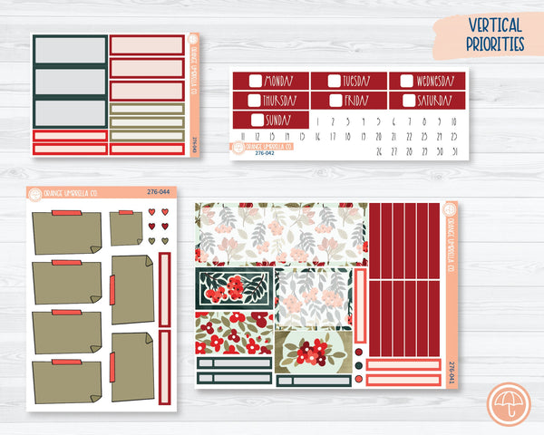 Plum Vertical Priorities Planner Kit Stickers | Berry Festive 276-041