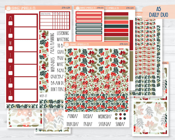 A5 Daily Duo Planner Kit Stickers | Berry Festive 276-121
