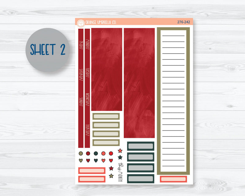 A5 EC Dashboard Monthly Planner Kit Stickers | Berry Festive 276-241