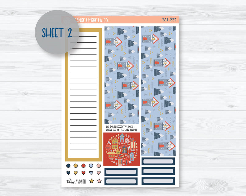 7x9 Plum Monthly Planner Kit Stickers | Tiny Town 281-221