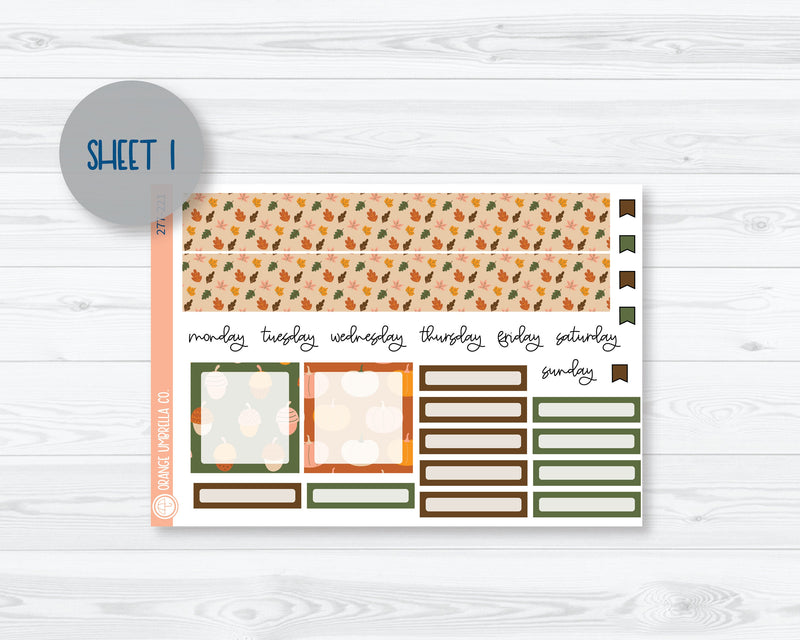 7x9 Plum Monthly Planner Kit Stickers | Leaf Pile 277-221