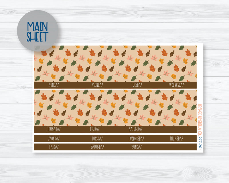 8.5 ECLP Monthly Planner Kit Stickers | Leaf Pile 277-261