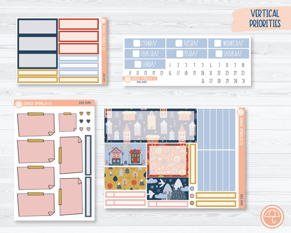 Plum Vertical Priorities Planner Kit Stickers | Tiny Town 281-041