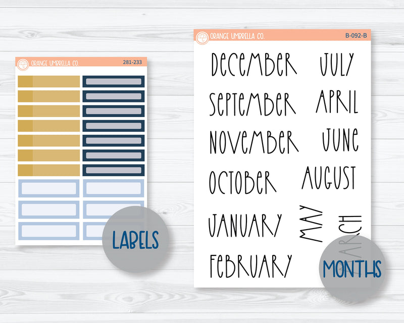 8.5x11 Plum Monthly Planner Kit Stickers | Tiny Town 281-231