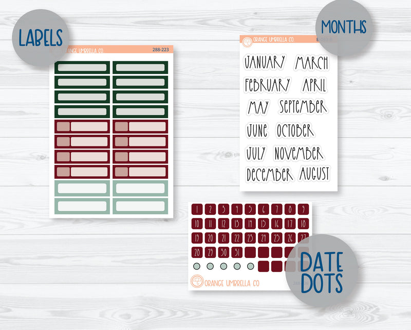 7x9 Plum Monthly Planner Kit Stickers | Santa Stop Here 288-221