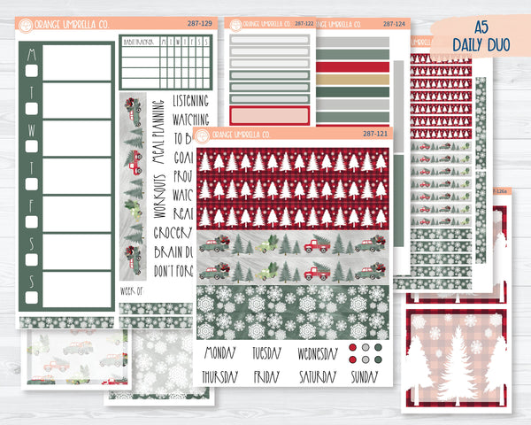 A5 Daily Duo Planner Kit Stickers | Fresh Cut Trees 287-121