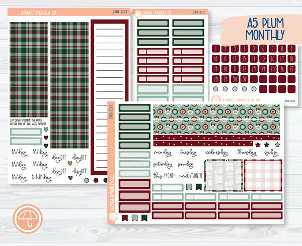 A5 Plum Monthly Planner Kit Stickers | Santa Stop Here 288-211