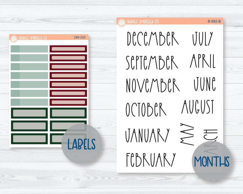 8.5x11 Plum Monthly Planner Kit Stickers | Santa Stop Here 288-231