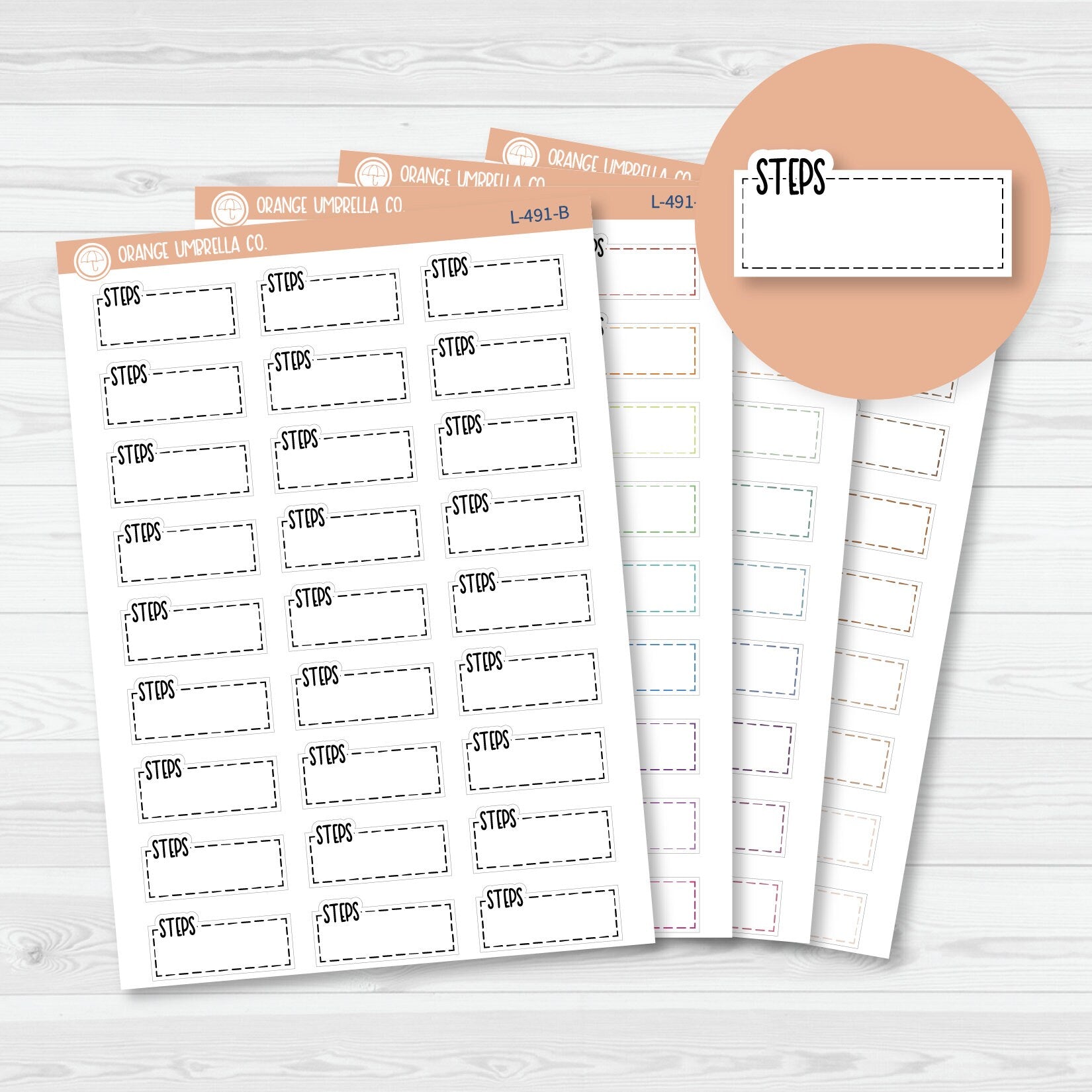 Steps Hobonichi Stitched Quarter Box Planner Stickers | L-491