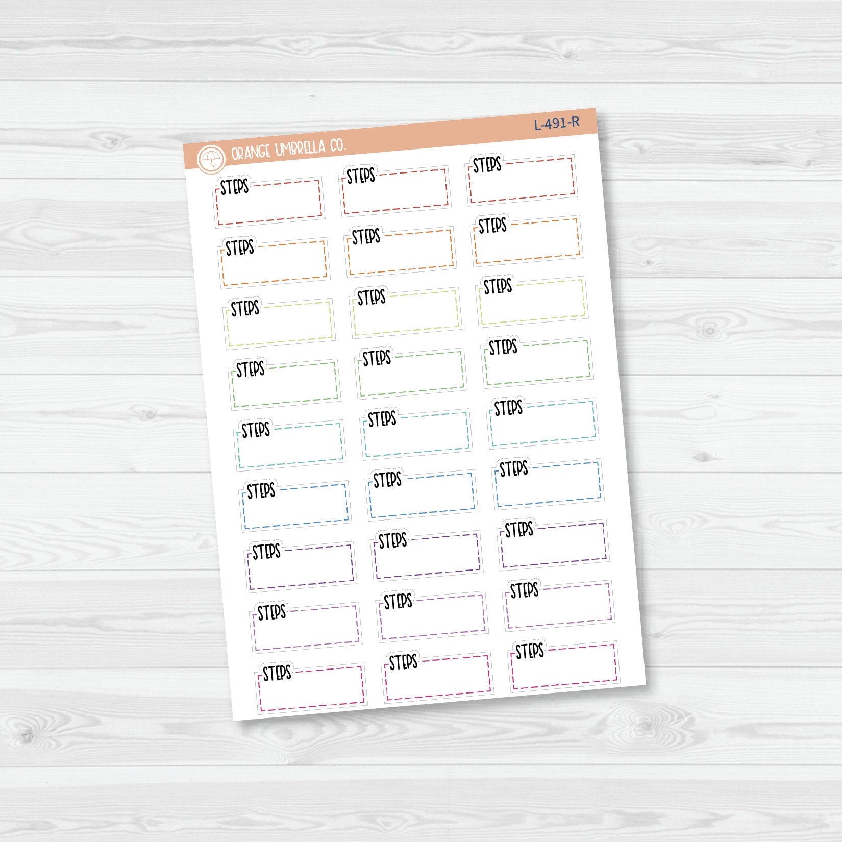 Steps Hobonichi Stitched Quarter Box Planner Stickers | L-491