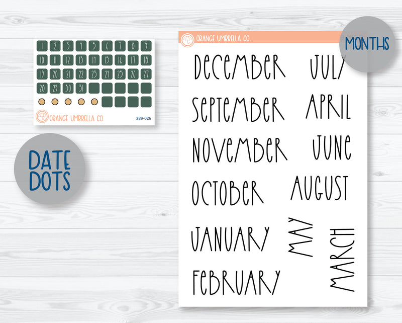 Hobonichi Cousin Monthly Planner Kit Stickers | Sparkle 289-291