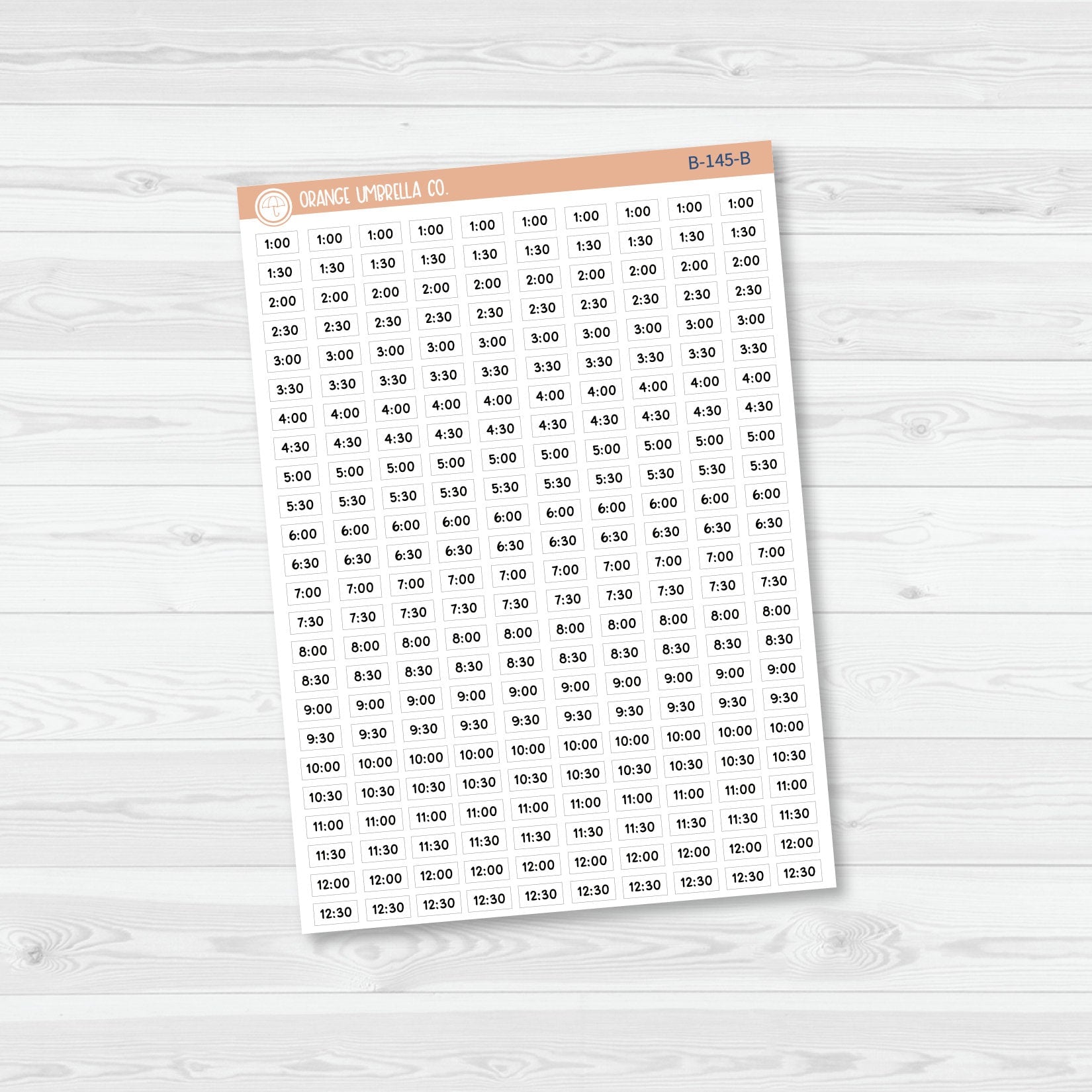 Time - 30 Minute/Half Hour Script Planner Stickers | F16 Script | B-145-B