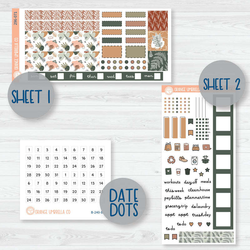 Tranquility | Botanical Hobonichi Weeks Planner Kit Stickers | 296-071