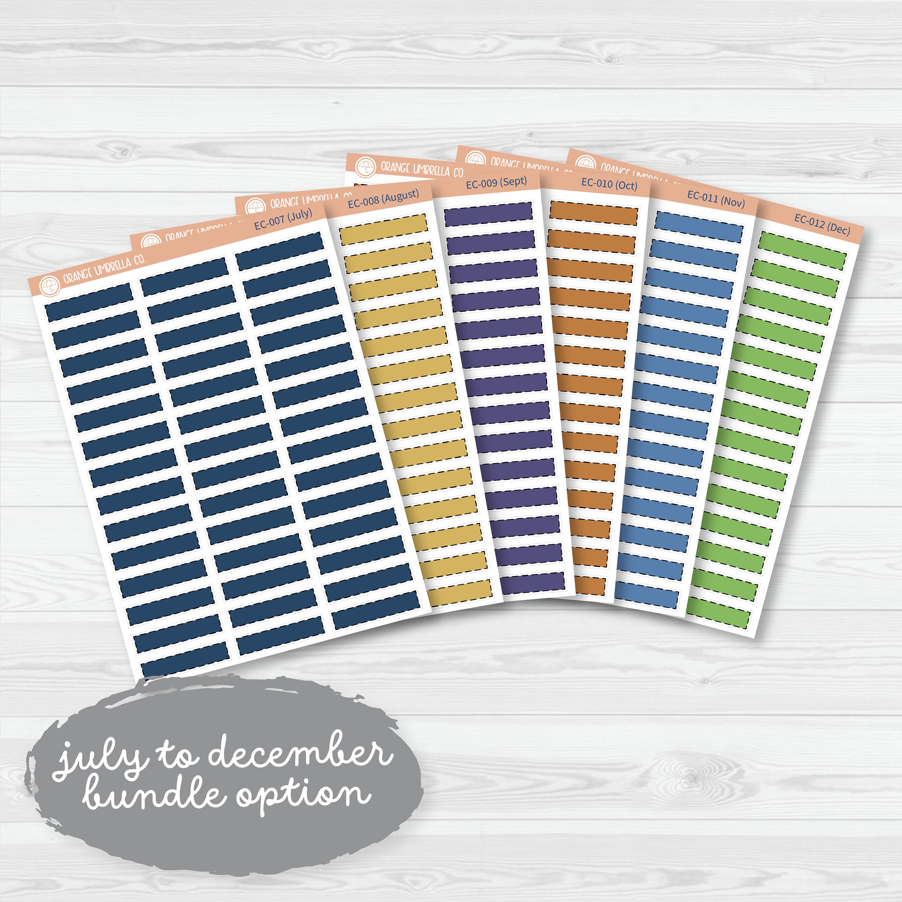Stitched Skinny Label Planner Stickers | EC Palette | EC-007-012