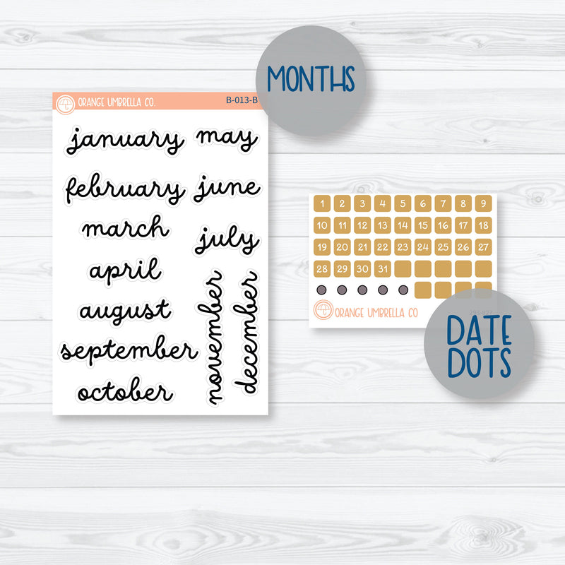 New Year's Hobonichi Weeks Monthly Planner Kit Stickers | 293-301