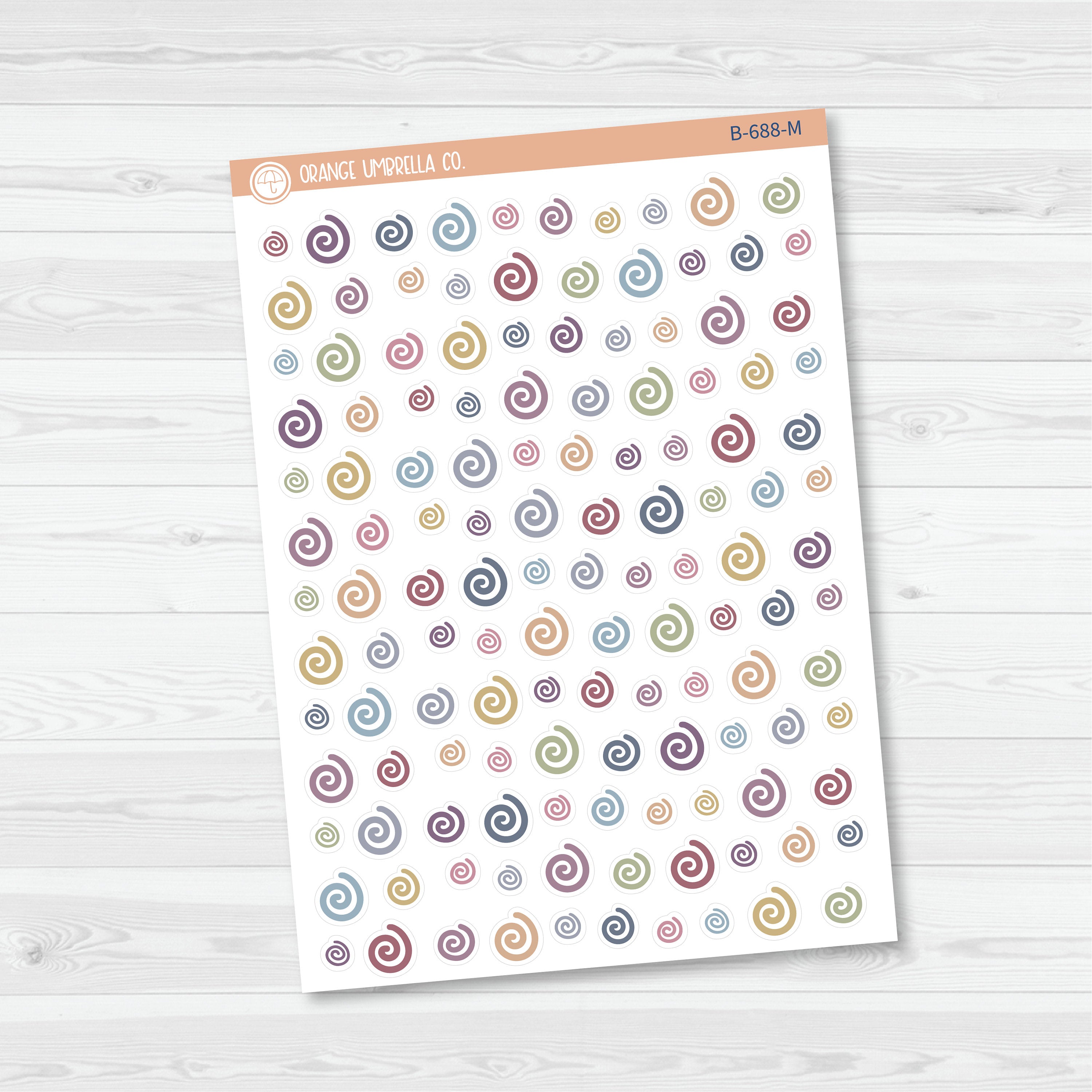 Swirls Icon Planner Stickers | B-688