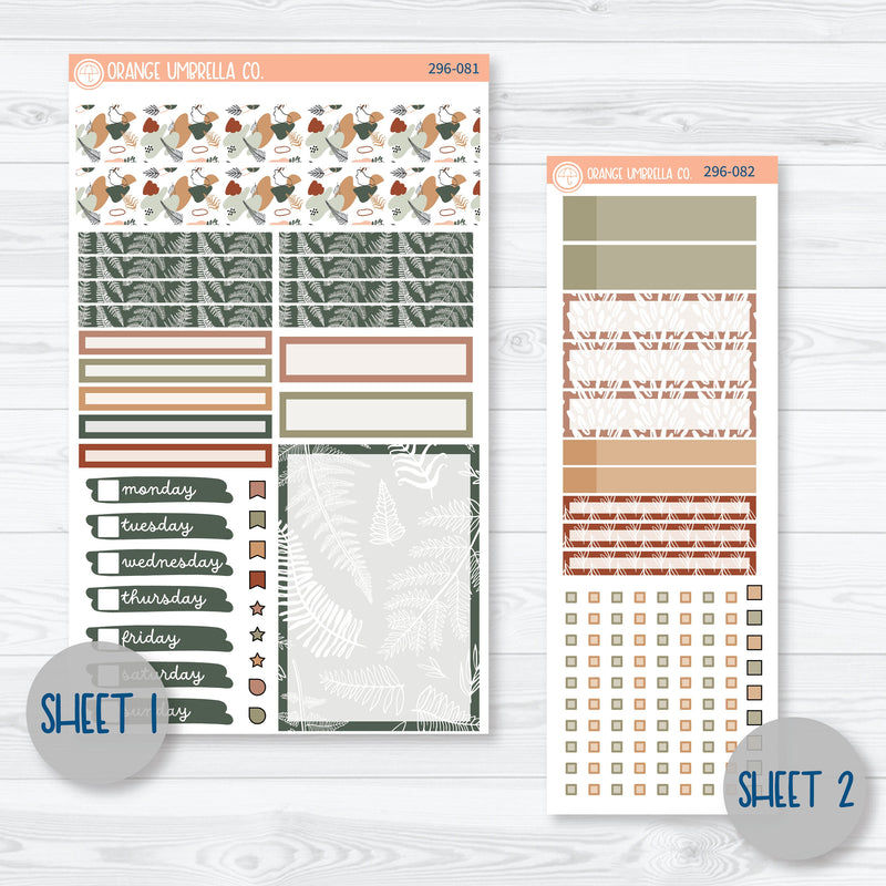 Tranquility | Botanical Compact Vertical Planner Kit Stickers for Erin Condren | 296-081