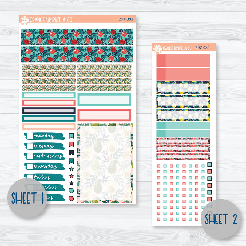 Fruit Kit | Compact Vertical Planner Kit Stickers for Erin Condren | 297-081