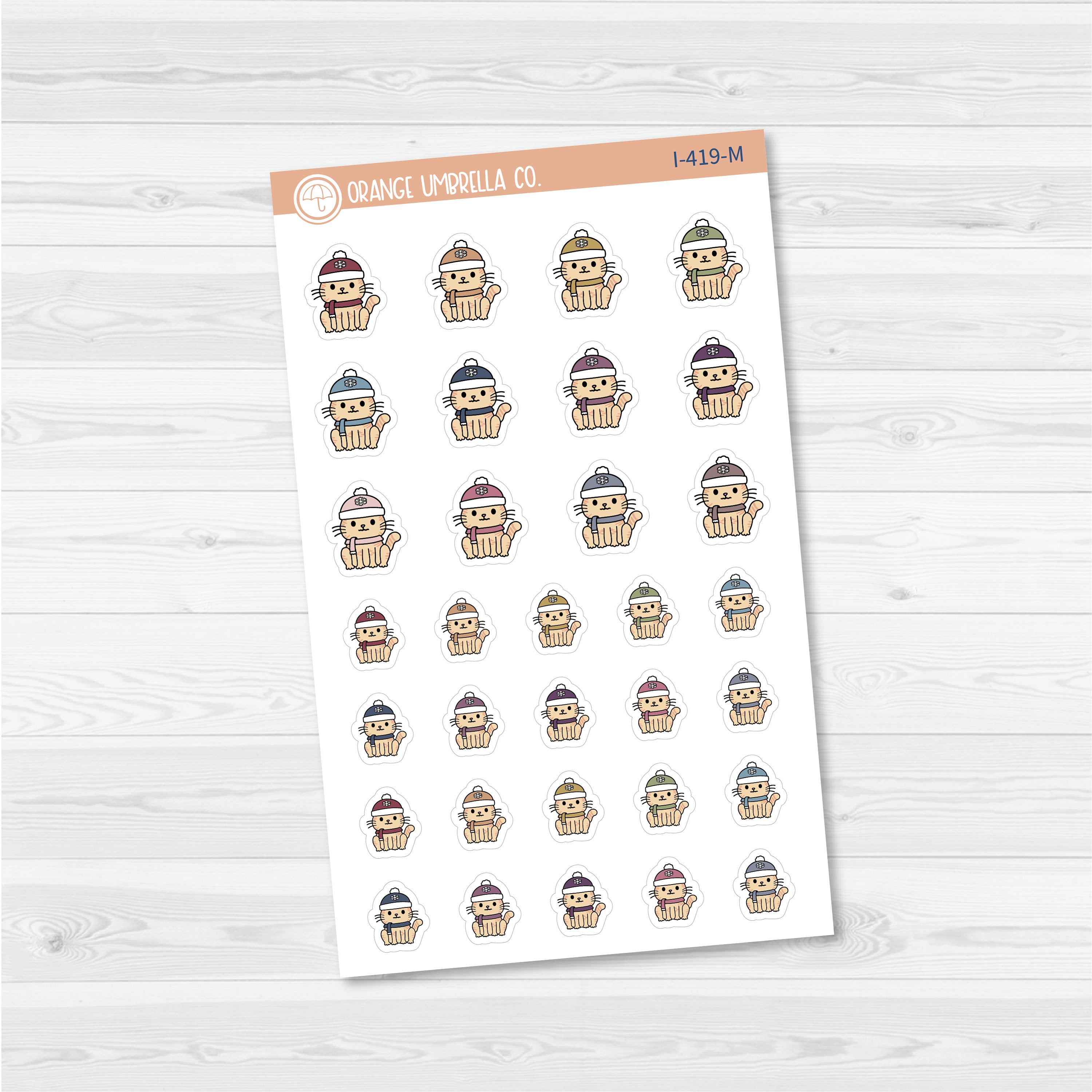 Winter Cat Spazz Icon Planner Stickers | I-419