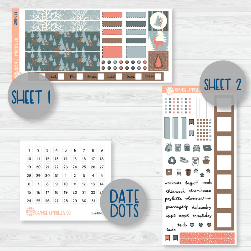 Yes Deer | Winter Hobonichi Weeks Planner Kit Stickers | 298-071