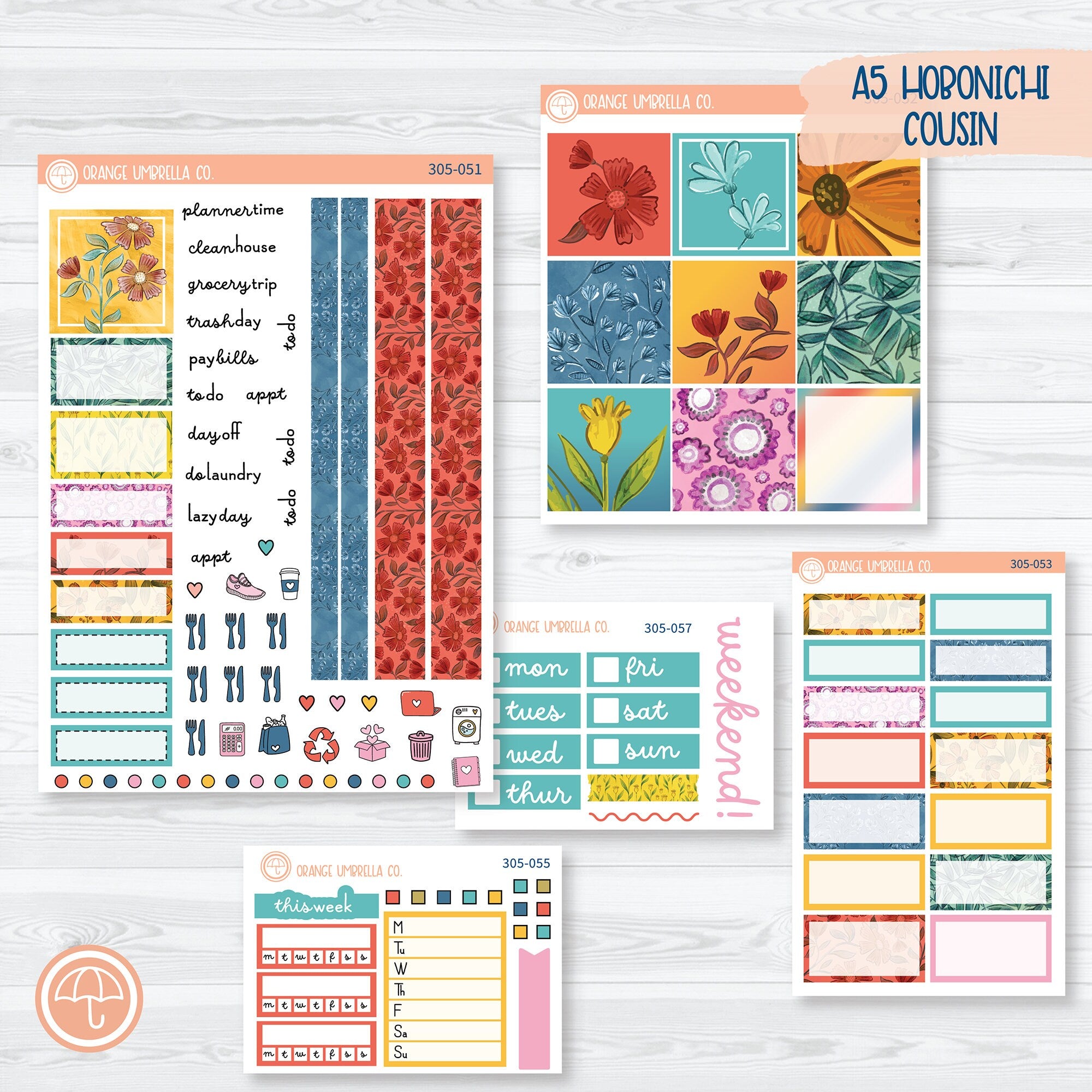 Hobonichi Weeks Rainbow Sampler Kit Planner Stickers