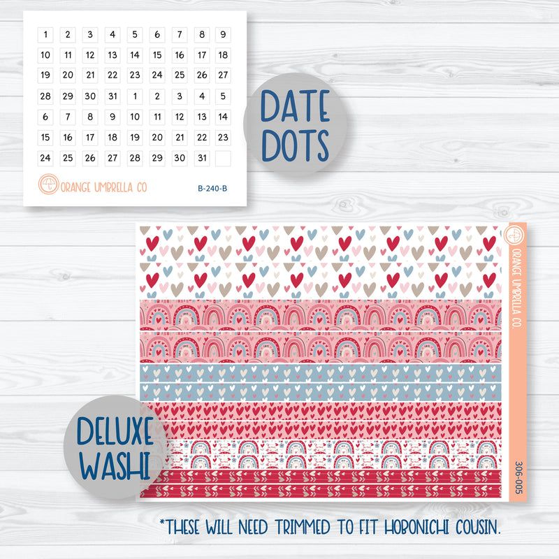 Lovestruck | Valentine's Day Hobonichi Cousin Planner Kit Stickers | 306-051