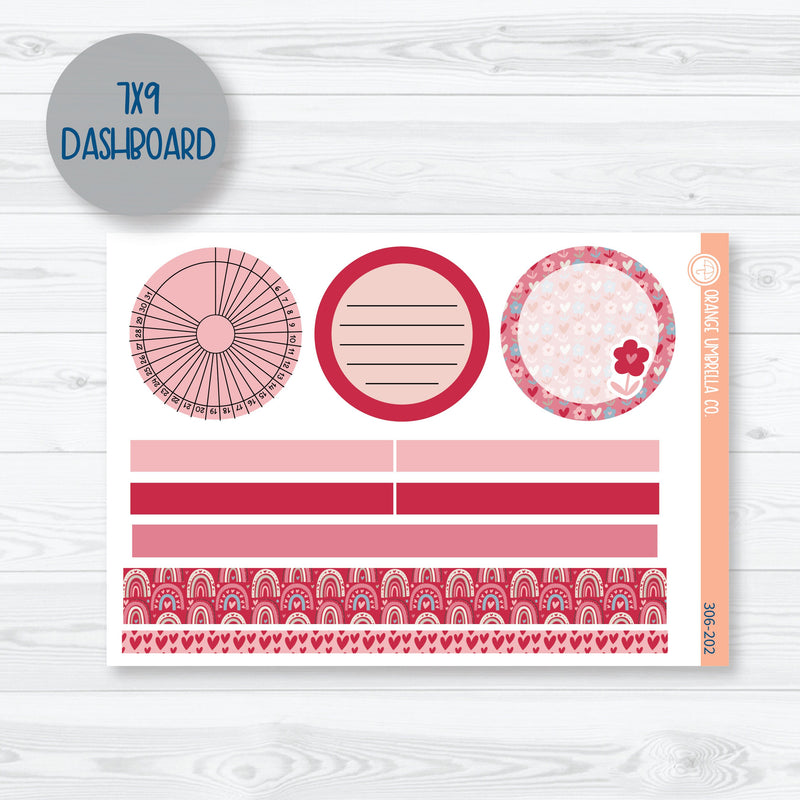 Lovestruck | Valentine's Day Plum Dashboards Planner Kit Stickers | 306-201