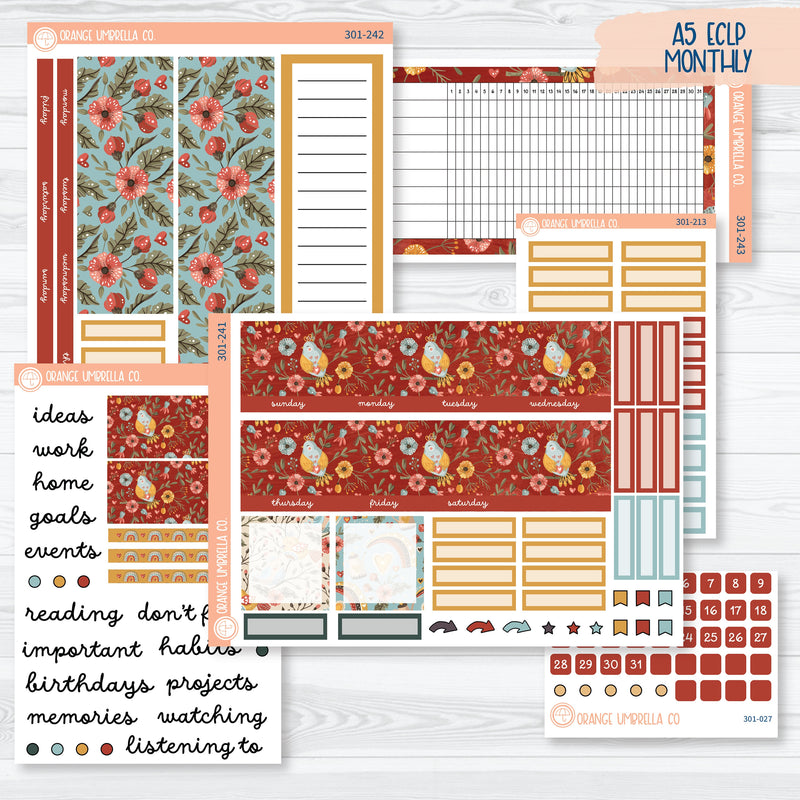 Tweetheart | February A5 EC Monthly & Dashboard Planner Kit Stickers | 301-241