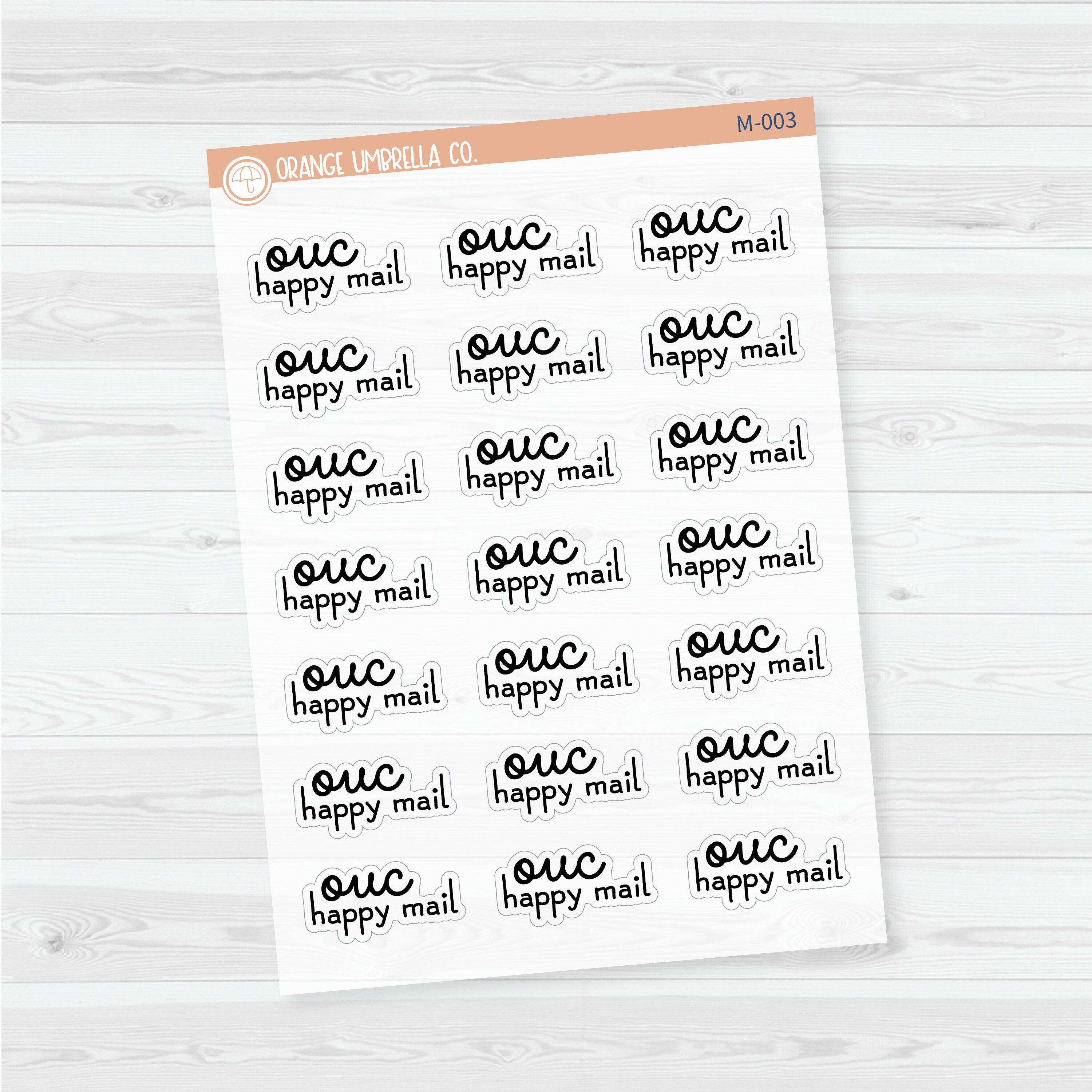 OUC Release Schedule | Mystery Kit | Happy Mail Planner Stickers | Clear Matte | M-001-005-CM