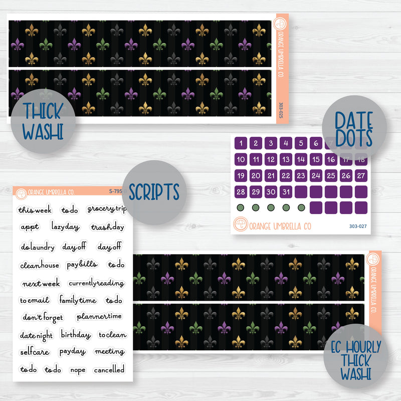 Party Gras | Mardi Gras Weekly Add-On Planner Kit Stickers | 303-012