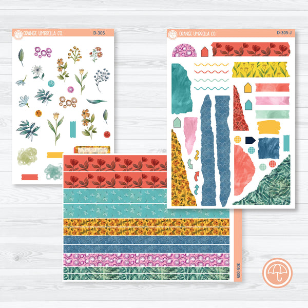 Hopeful | Floral Rainbow Kit Deco Journaling Planner Stickers | D-305