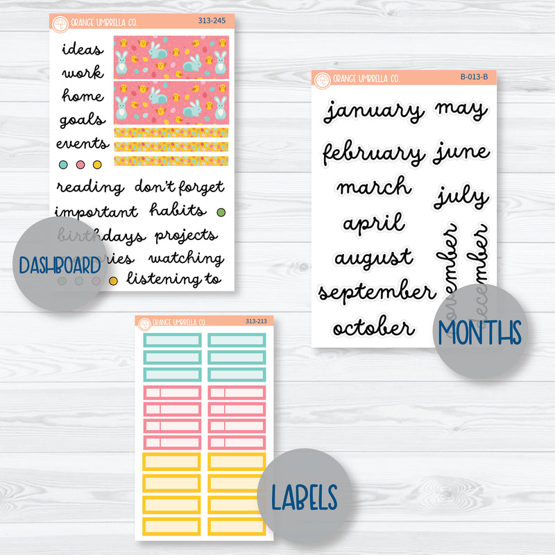 Easter A5 EC Monthly & Dashboard Planner Kit Stickers | Hatching A Plan | 313-241
