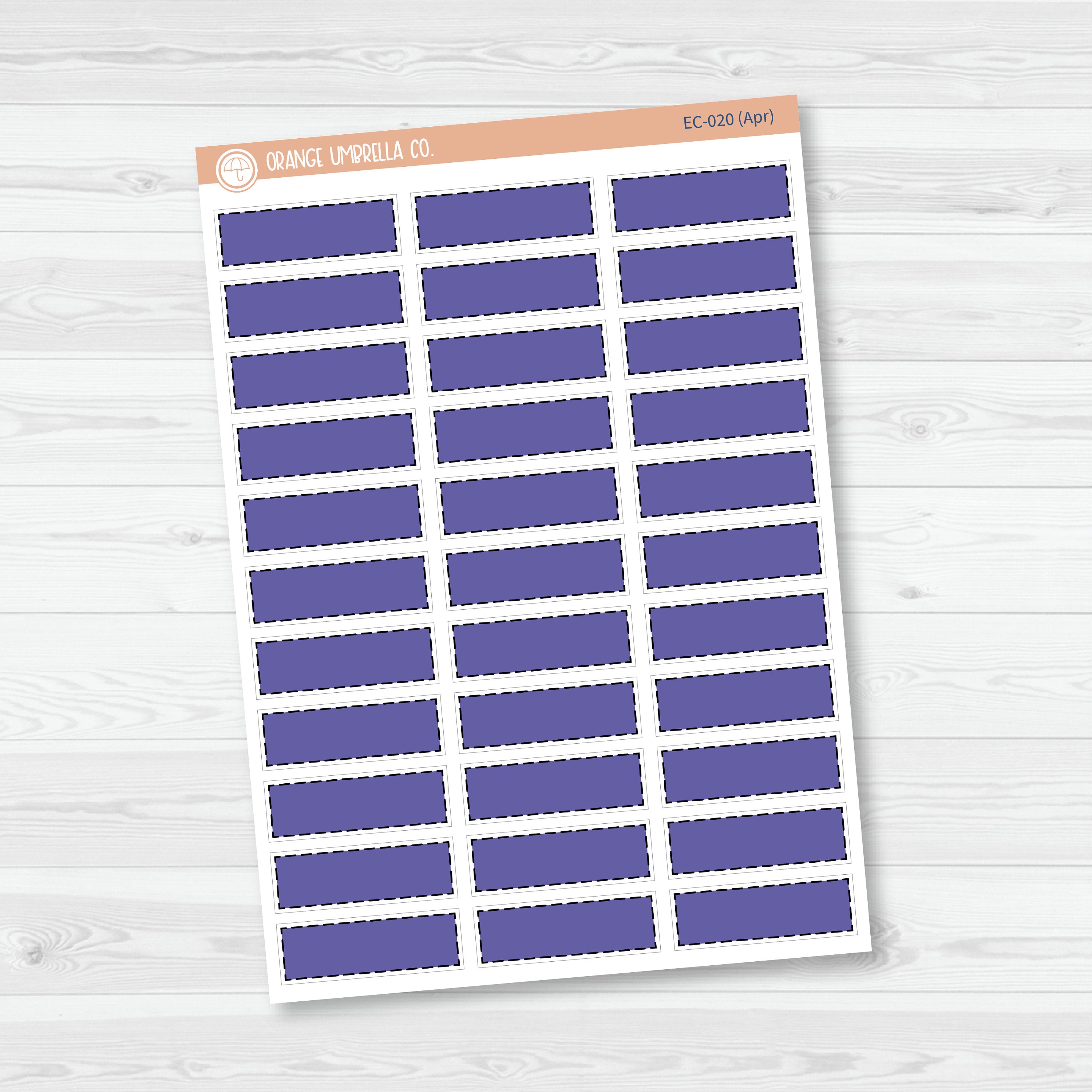 Stitched Quarter Box Label Planner Stickers | Erin Condren Palette | EC-017-022