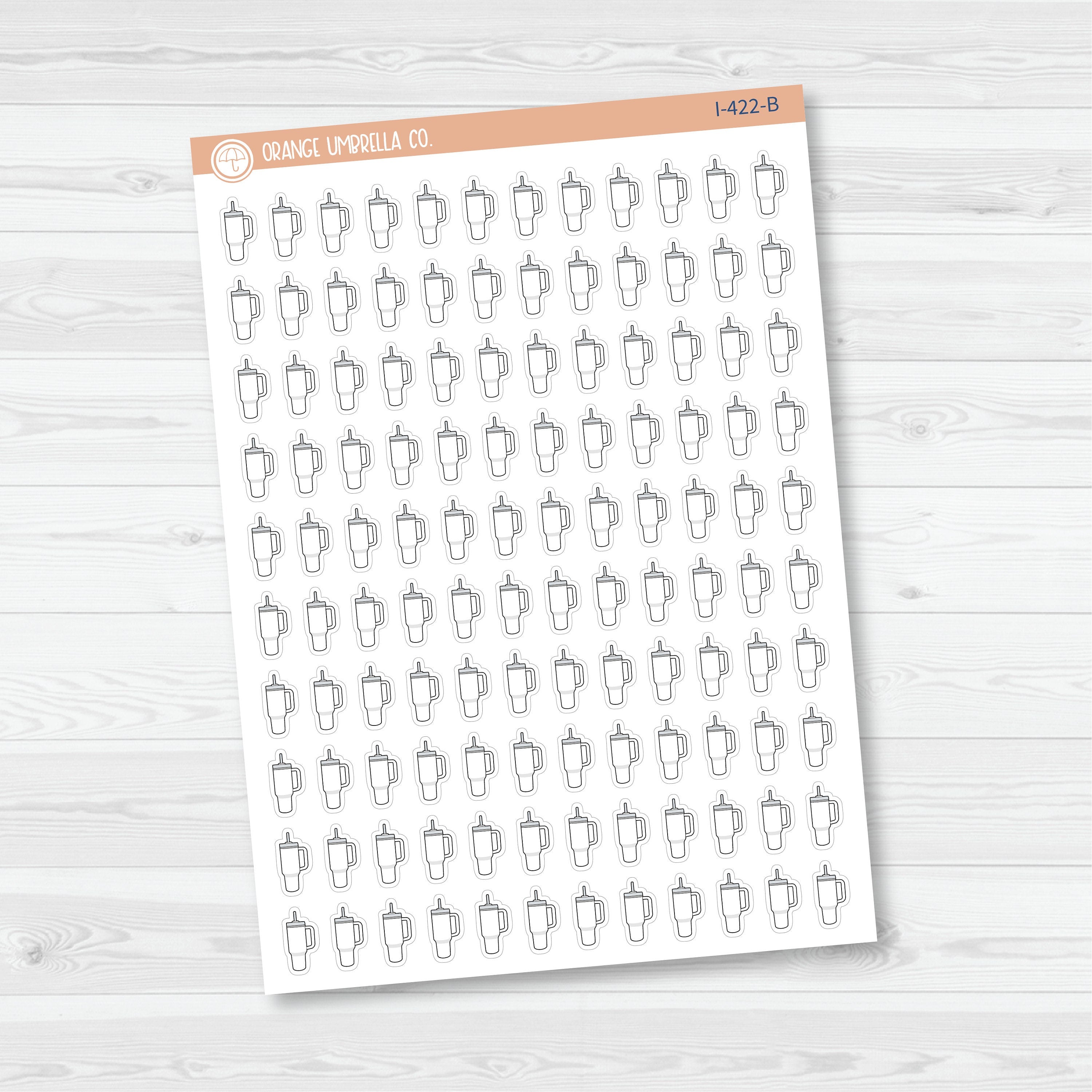 Big Tall Handle Drink Cup Icon Planner Stickers | I-422