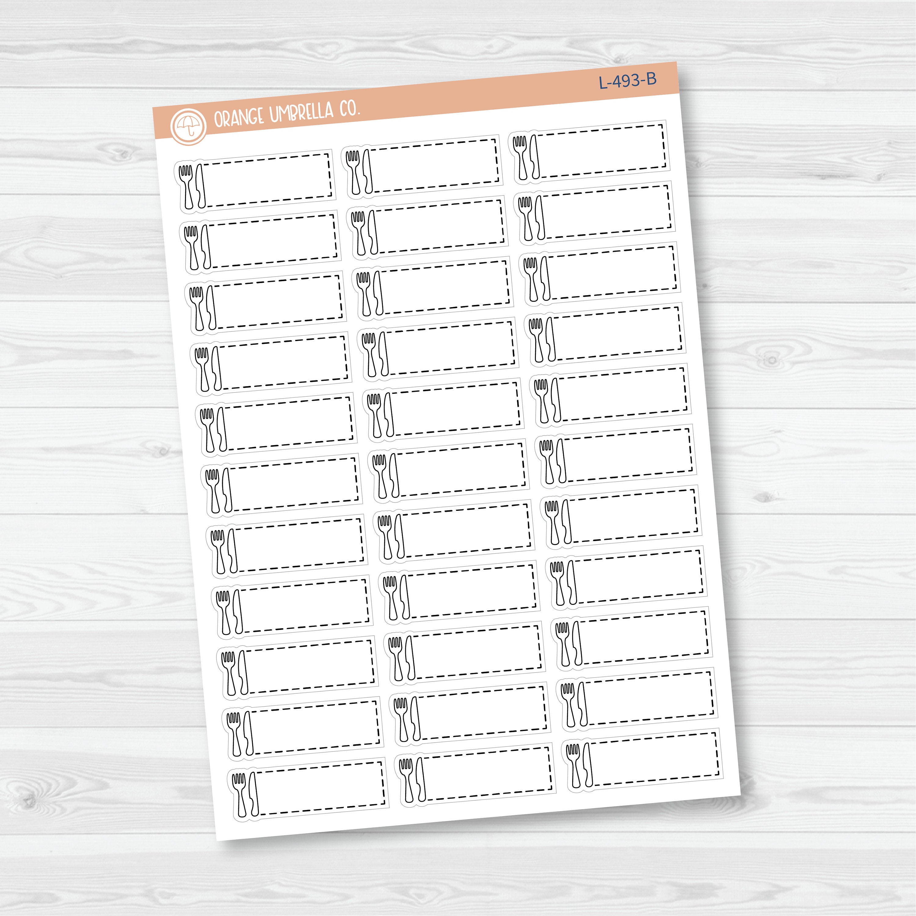 Meal Planning Meal Tracking Stitched Quarter Box Planner Stickers | L-493