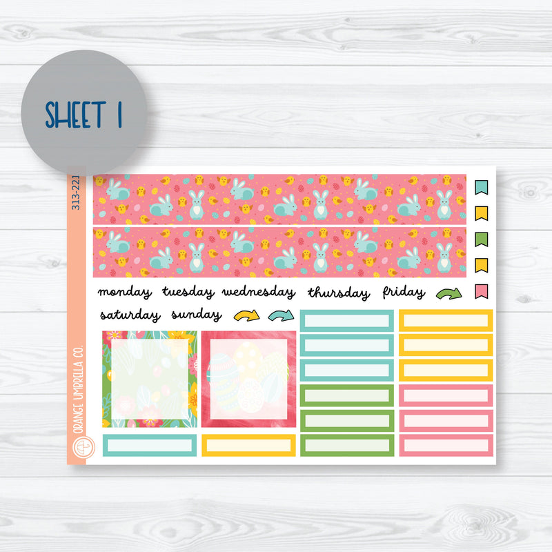 Easter 7x9 Plum Monthly Planner Kit Stickers | Hatching A Plan | 313-221