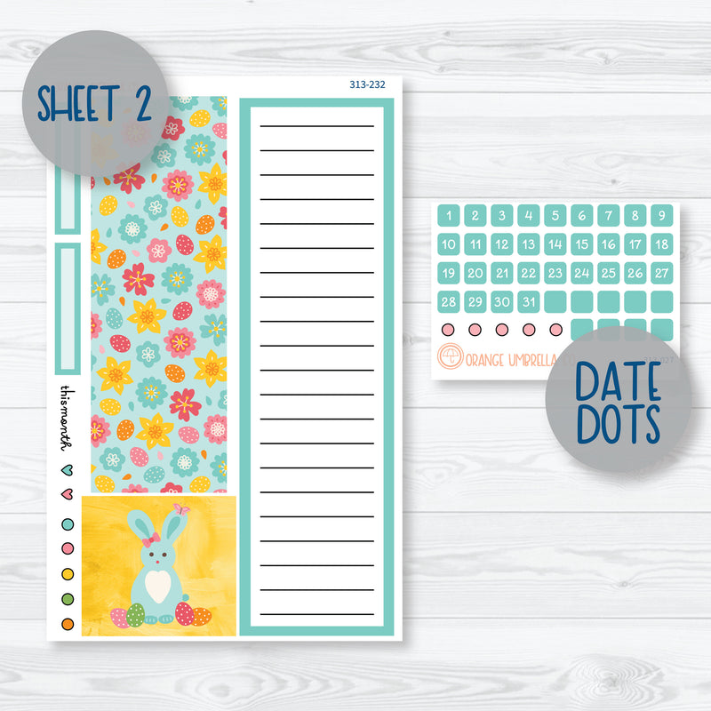 Easter 8.5x11 Plum Monthly Planner Kit Stickers | Hatching A Plan | 313-231
